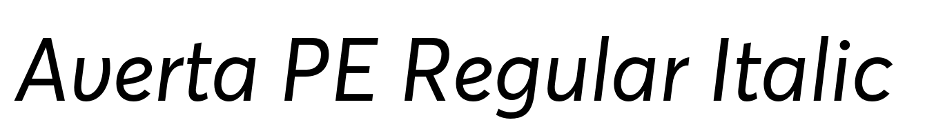 Averta PE Regular Italic